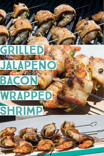 Get out your grills because this Grilled Jalapeno Bacon Wrapped Shrimp from The Geeks is perfect for poolside grilling. 2geekswhoeat.com #bacon #grilling