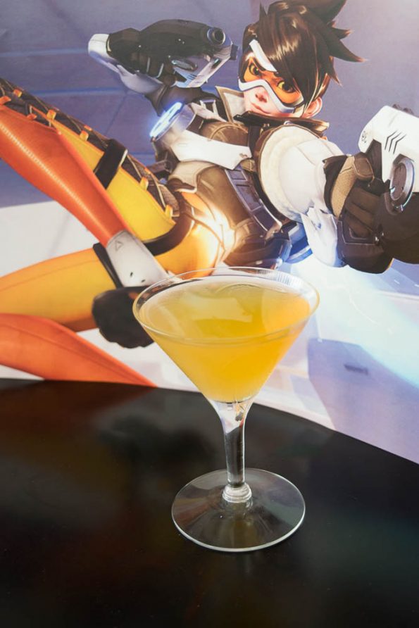 The Tracer Cocktail is The Geeks take on Stoli's Extreme Cocktailing! Celebrate your love of Overwatch with this creative cocktail! 2geekswhoeat.com #cocktails #drinkwhatyouwant