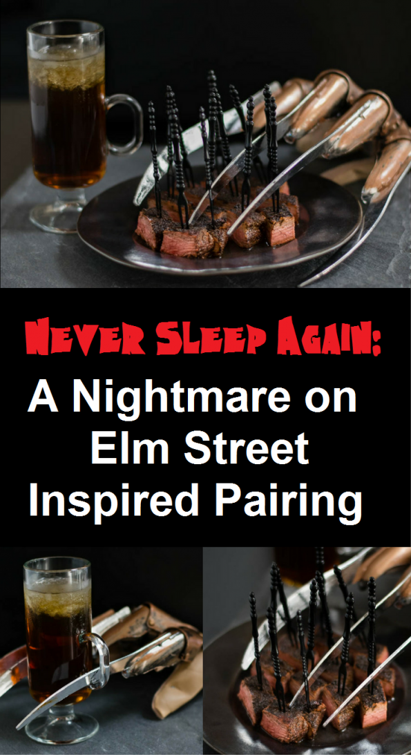 Never Sleep Again with this cocktail and snack pairing inspired by A Nightmare on Elm Street 2geekswhoeat.com #Horror #recipe