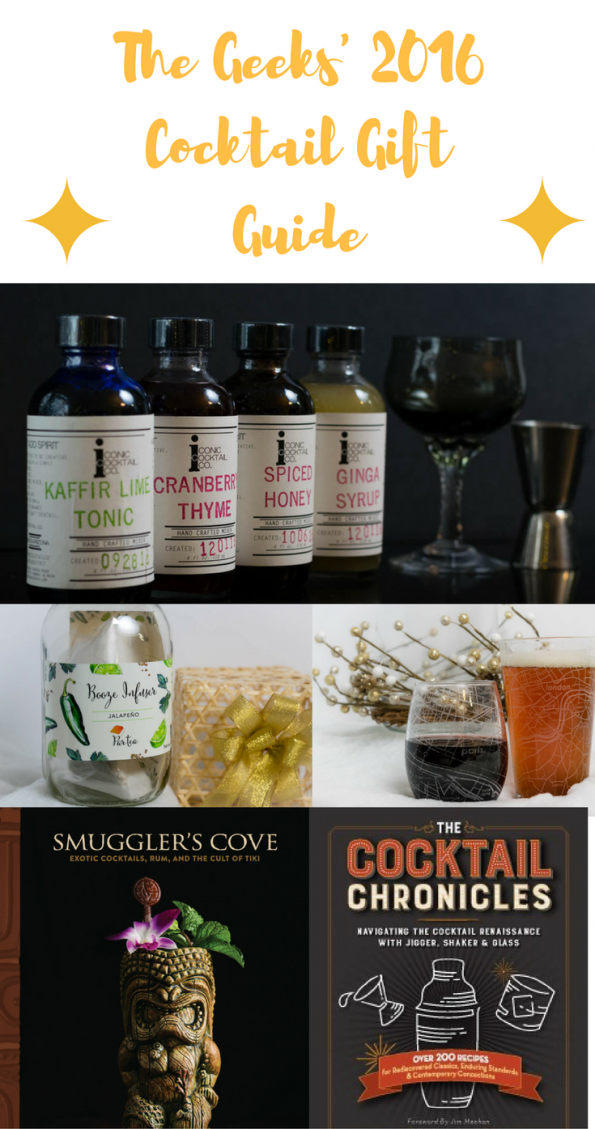 The Geeks have compiled their 2016 Cocktail Gift Guide, perfect for the cocktail lover in your life! 2geekswhoeat.com #cocktails #giftguide
