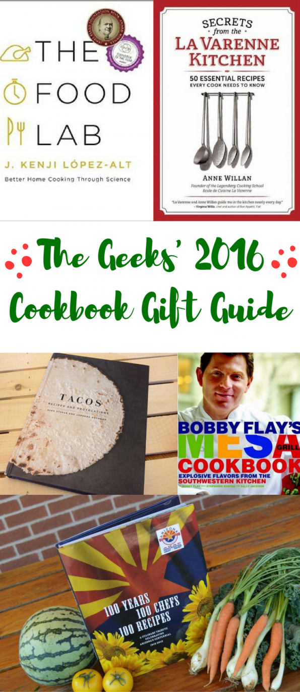 The Geeks share their 2016 Cookbook Gift Guide featuring some of their favorite cookbooks! 2geekswhoeat.com #gift #cookbooks