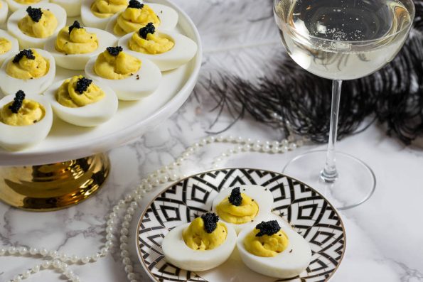 West Egg Deviled Eggs are perfect your next 1920s themed party as they excude the opulence of the era! 2geekswhoeat.com #Zelda #Food