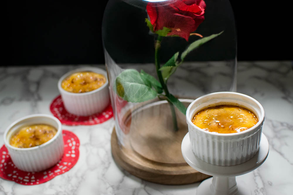 Beauty and the Beast | Disney Recipes | Inspired by Disney's live action release of Beauty and the Beast, this Enchanted Rose Creme Brulee is sure to enchant! 2geekswhoeat.com