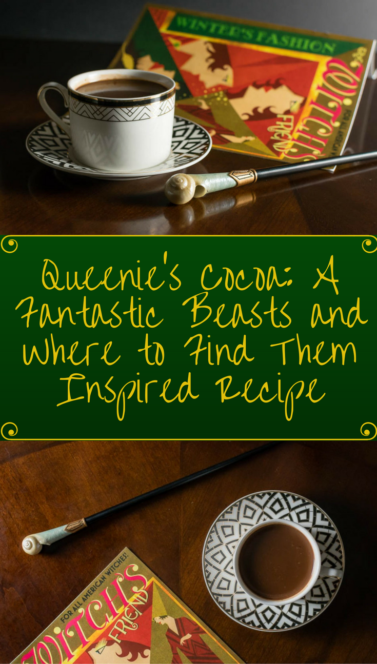 Witches, Wizards, and No-Maj alike will love our Fantastic Beasts inspired recipe for Queenie's Hot Chocolate! 2geekswhoeat.com #HotChocolate #HarryPotter #HarryPotterRecipes #HotCocoa #FantasticBeasts #HarryPotterRecipes #DrinkIdeas