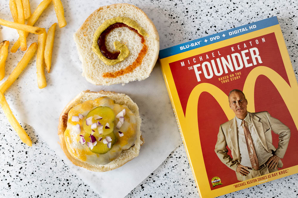 Movie Recipes | Hamburger Recipes | Fast Food Burger | Love those little fast food burgers? Inspired by the movie The Founder, we made a few upgrades. 2geekswhoeat.com [ad]