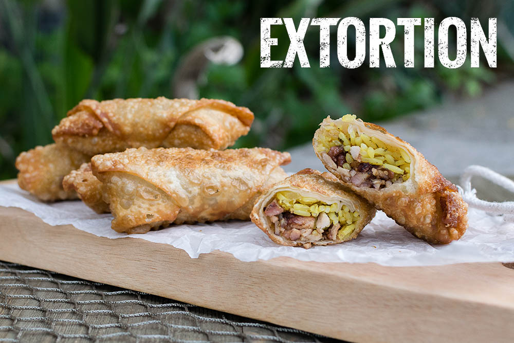 Jerk Chicken | Movie Recipes | Egg Rolls | The Geeks have created a recipe for Jerk Chicken Egg Rolls themed after Lionsgate's release of Extortion starring Elon Bailey. [Sponsored] 2geekswhoeat.com