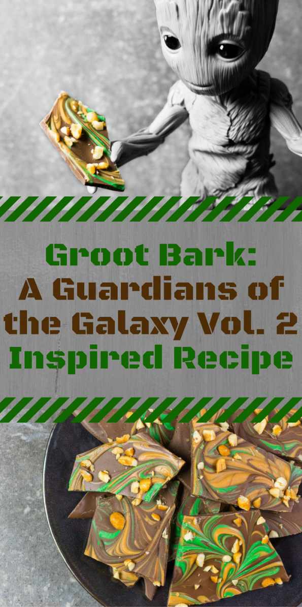 Marvel Recipes | Guardians of the Galaxy Recipes | Chocolate | Inspired by Baby Groot and the home release of Guardians of the Galaxy Vol. 2, The Geeks have created a salty and sweet snack, Groot Bark! [ad] 2geekswhoeat.com