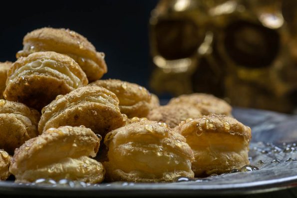 Disney Recipes | Pirate Recipes | Dessert Recipes | These Pirates of the Caribbean: Dead Men Tell No Tales inspired Puff Pastry Pirate coins will surely bring treasure hunters to the table! [ad] 2geekswhoeat.com