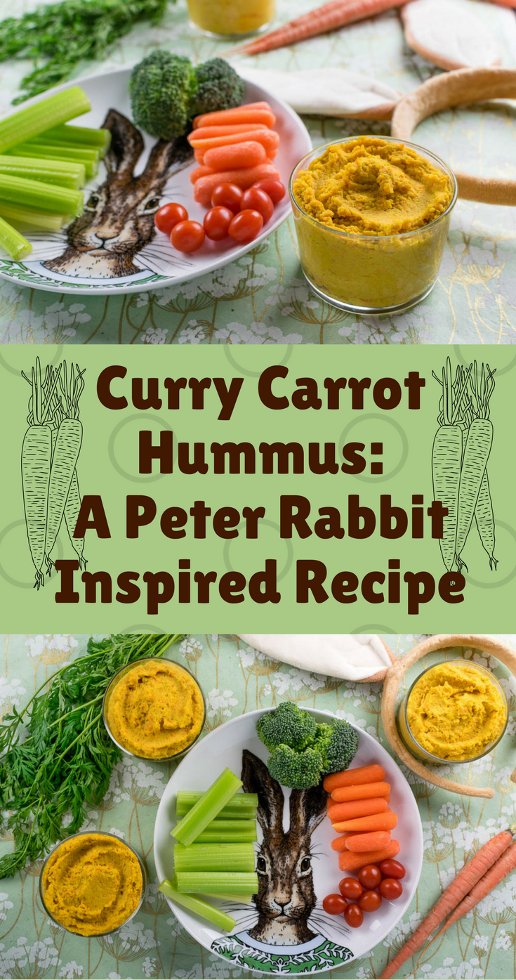 Peter Rabbit | Hummus Recipes | Kid Friendly Recipes | Kids Party Ideas | The Geeks have come up with a new hummus recipe, Curry Carrot Hummus, for the release of Sony Pictures' latest film, Peter Rabbit. 2geekswhoeat.com