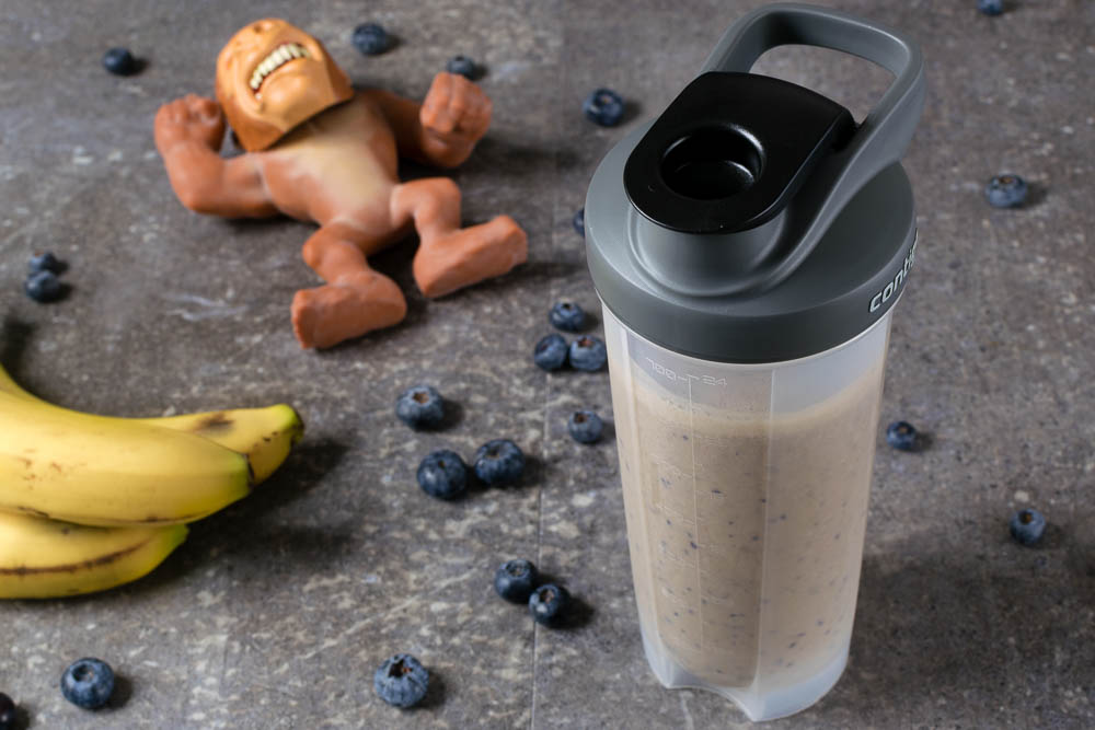 Protein Shake Recipes | Smoothie Recipes | Video Games | Movie Recipes | With Rampage having the tagline "Big Meets Bigger", The Geeks have created a new recipe for George's Blueberry Vanilla Chai Protein Shake, perfect for your geeky workout! 2geekswhoeat.com
