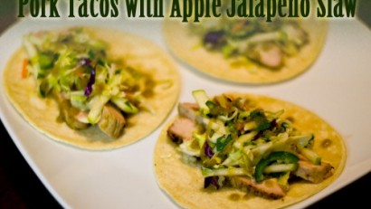 Pork Tacos with Apple Jalapeno Slaw