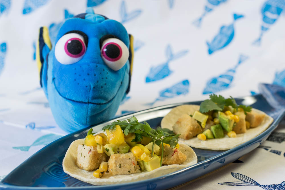 Commemorating the release of Finding Dory, the Geeks have created a vegan taco recipe featuring Gardein Crabless Crabcakes 2geekswhoeat.com #tacos #Pixar #FindingDory