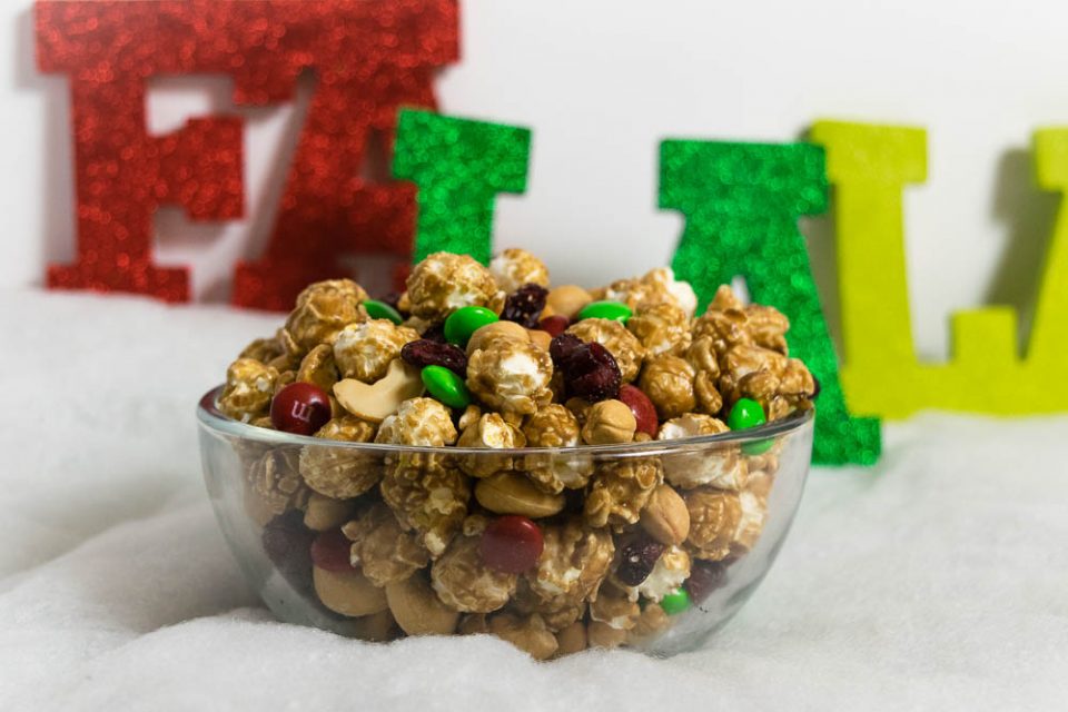 Super Easy Holiday Popcorn Snack Mix Recipe Geeks Who Eat
