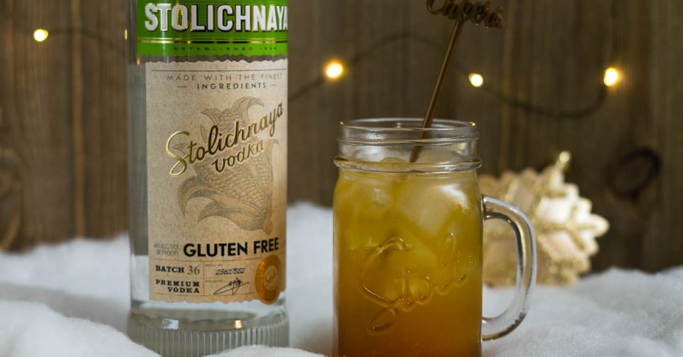Our gluten free gingerbread cocktail features Stoli Gluten Free and is the perfect way to celebrate the holiday season! 2geekswhoeat.com #Cocktails #GlutenFree