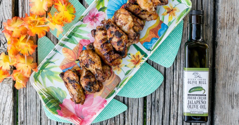 Grilled Wings | Chicken Wing Recipes | Chicken Recipes | The Geeks have started a partnership with Queen Creek Olive Mill and for their first recipe have created Jalapeno Pineapple Teriyaki Wings. [Sponsored] 2geekswhoeat.com