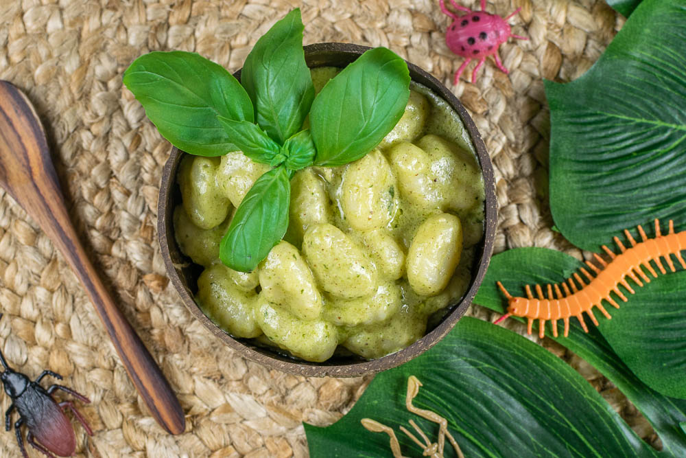 The Lion King | Vegetarian Recipes | Disney Recipes | Disney Food | Pasta Recipes | Gnocchi Recipes | To celebrate the anniversary of Disney's The Lion King, The Geeks created recipe for Timon's Pecan Pesto Grubs! [sponsored] 2geekswhoeat.com 