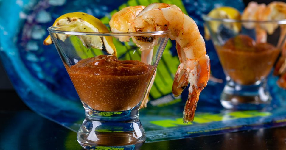 Shrimp Cocktail | Movie Inspired Recipes | Appetizers | The Geeks created a mega recipe, Meg-a Shrimp Cocktail, for the summer hit The Meg! 2geekswhoeat.com