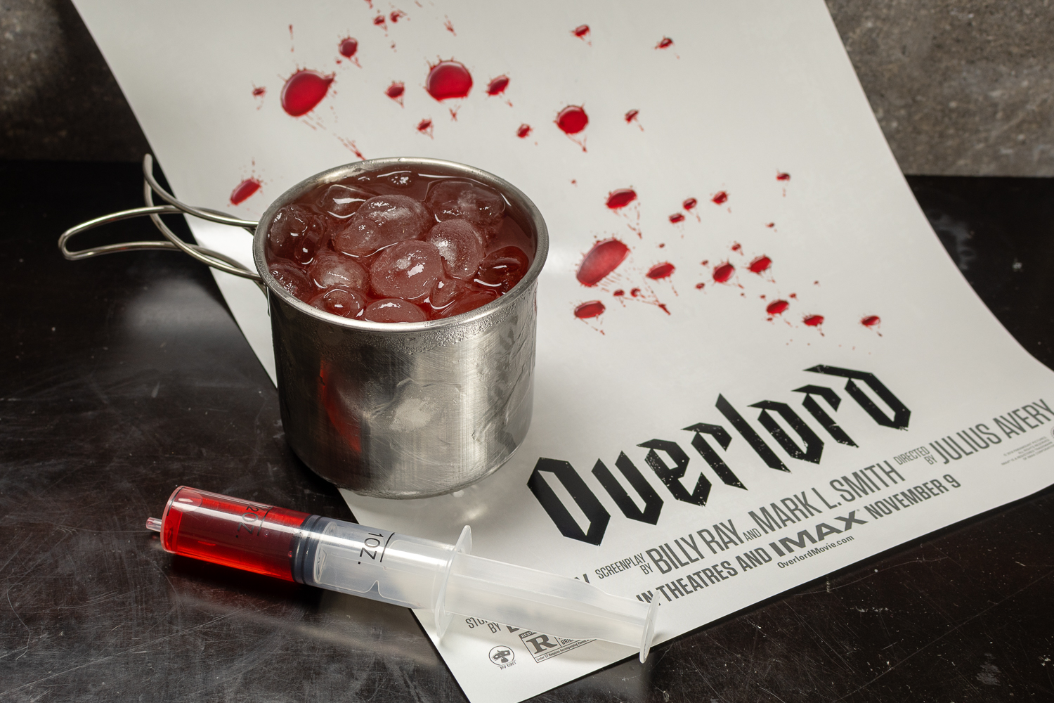 Horror Movie Recipes | Cocktail Recipes | Halloween Drinks | The Geeks have created a creepy recipe, the War is Hell cocktail, inspired by the film Overlord. 2geekswhoeat.com