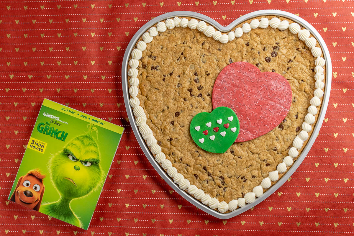 Three Sizes Too Big Heart Cookie Cake A Recipe Inspired by The Grinch