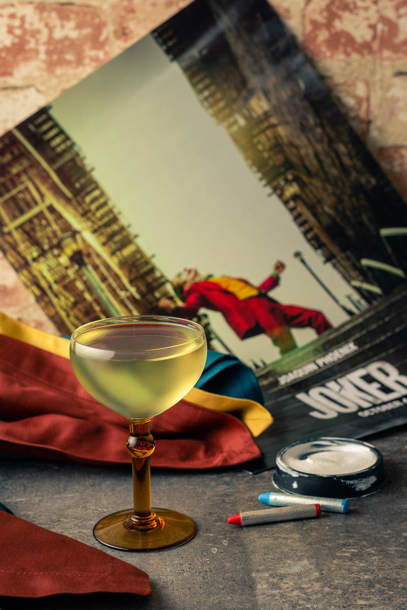 Joker | Gin Cocktails | Cocktail Recipes | Movie Recipes | Geeky Drinks | Inspired by Joaquin Phoenix's latest film, Joker, The Geeks have created a riff on a classic cocktail called Smile Though Your Heart is Aching. 2geekswhoeat.com