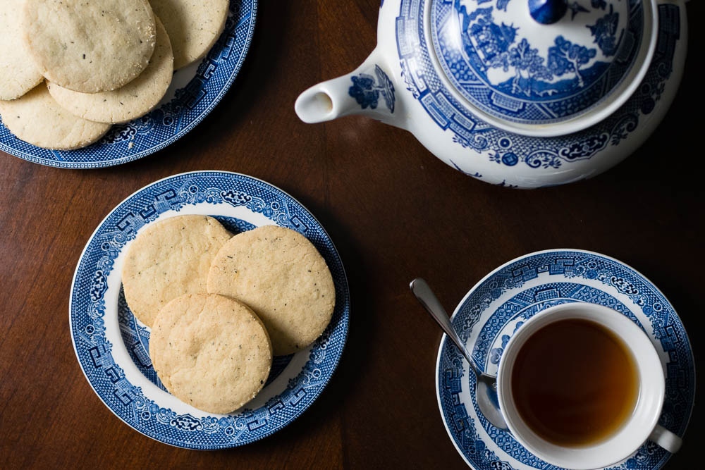 These Tea Leaf Shortbread Cookies are inspired by Jordan Peele's Thriller Get Out and are the perfect tea time treat! 2geekswhoeat.com #HorrorMovieRecipes #MovieFood #MovieRecipes #Cookies #Baking #TeaIdeas #GetOut #Shortbread #Tea