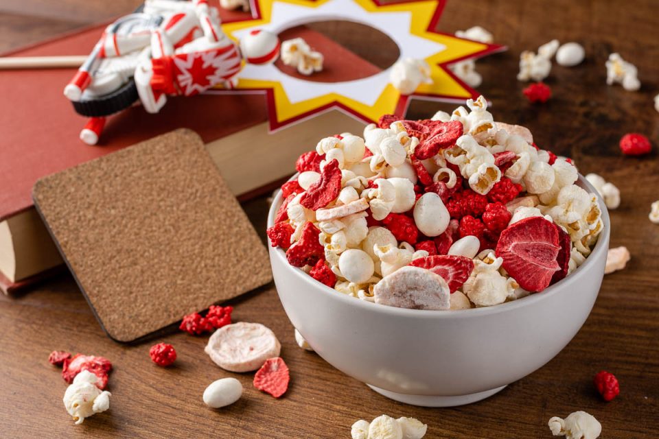 [AD] Disney Food | Disney Recipes | Toy Story Recipes | Inspired by Toy Story 4 character Duke Caboom, The Geeks have created a snack mix perfect for road trips or a movie night, Duke Caboom's Daredevil Snack Mix! 2geekswhoeat.com