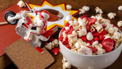[AD] Disney Food | Disney Recipes | Toy Story Recipes | Inspired by Toy Story 4 character Duke Caboom, The Geeks have created a snack mix perfect for road trips or a movie night, Duke Caboom's Daredevil Snack Mix! 2geekswhoeat.com