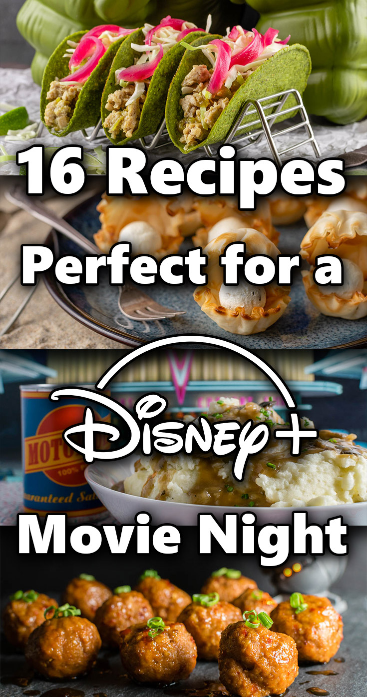 Looking to enjoy an evening or weekend watching Disney+? The Geeks have rounded up 16 recipes inspired by movies on the streaming channel! 2geekswhoeat.com #Disney+ #DisneyRecipes #Disney #StarWarsRecipes #StarWars #PixarRecipes #Pixar #MarvelRecipes #Marvel #GeekyRecipes #GeekyFood