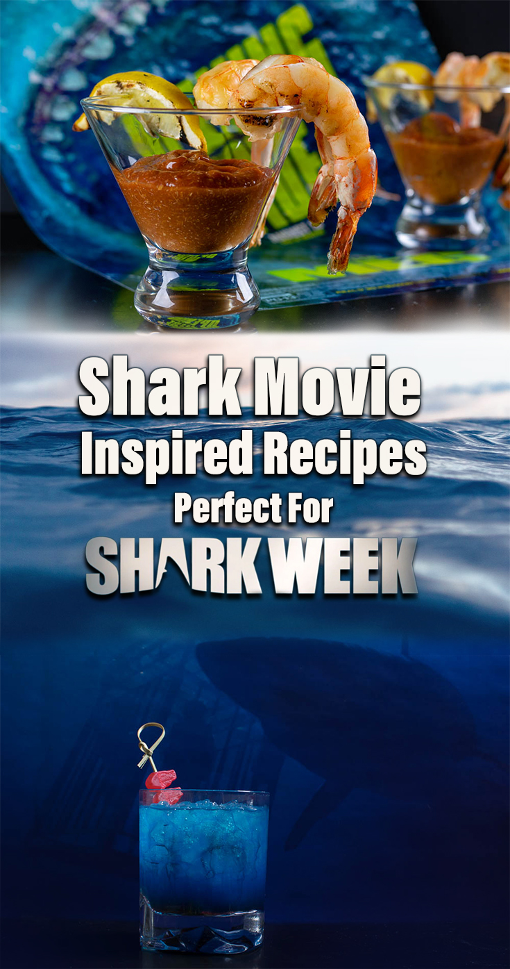From 47 Meters Down to Jaws, The Geeks have rounded up some shark movie inspired recipes perfect for celebrating Shark Week and sinking your teeth into! 2geekswhoeat.com #SharkWeek #SharkWeek2020 #HorrorRecipes #Horror MovieRecipes #PartyIdeas #Jaws #Sharknado #47MetersDown #CocktailRecipes #DessertRecipes #MainDishRecipes