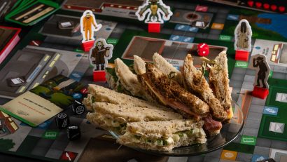 Looking for a macabre snack perfect for a Mixtape Massacre game night? The Geeks have created a recipe for Tall Oak Tea Sandwiches that are perfect for a night of gaming! 2geekswhoeat.com #HorrorRecipes #GameNight #HorrorAppetizers #AppetizerRecipes #MixtapeMassacre #GameInspiredRecipes #GameRecipes #TeaSandwiches