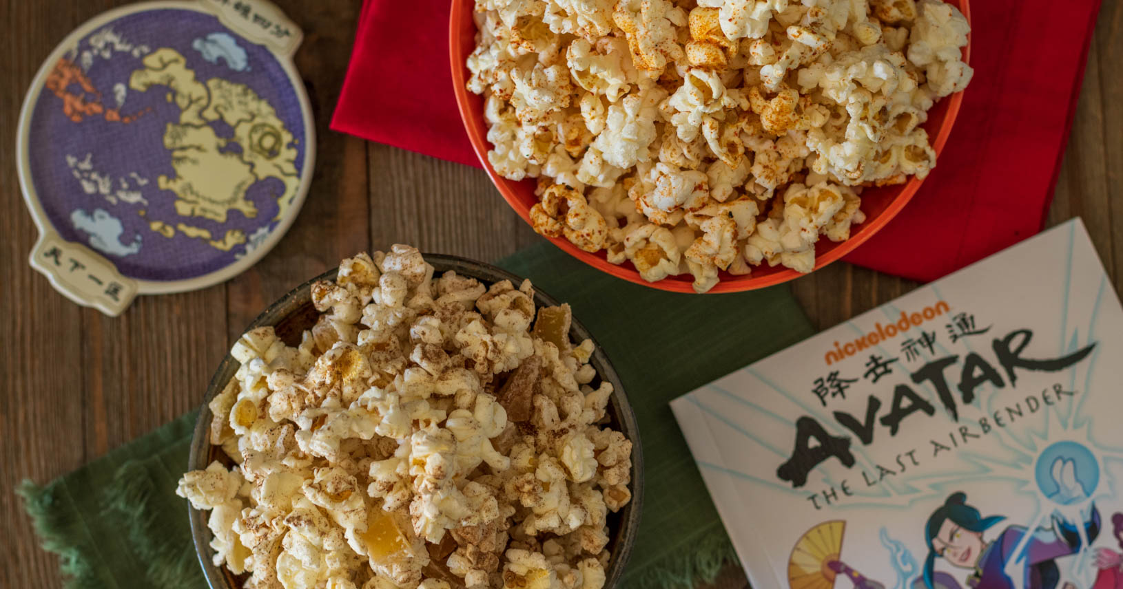 [AD] The Geeks have created a new sponsored recipe for an Avatar Adversaries Popcorn Duo inspired by the hit show Avatar: The Last Airbender. 2geekswhoeat.com #AvatarAdversaries #Avatar #Nickelodeon #Popcorn #GeekyRecipes #GeekyFood
