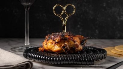 Inspired by the Memory dish in The Menu, The Geeks have recreated a version that viewers of the film can easily make at home. 2geekswhoeat.com #TheMenuFilm #HorrorRecipes #GeekyRecipes #ChickenRecipes #MovieNight